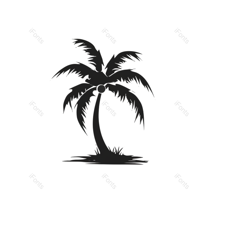 夏天图片,椰子元素,椰子树PNG,卡通树免抠素材